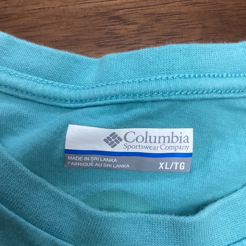 Columbia PFG Mens XL Teal Blue Tools of the Trade Fishing Lure Graphic T-Shirt - Picture 3 of 5